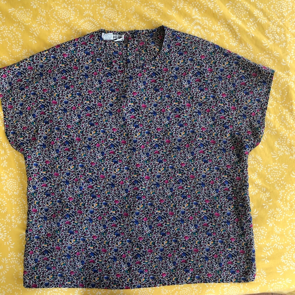 1980s Christine and Jill vintage patterned blouse.